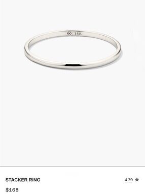 Mejuri Stacker Ring 14K white gold | size 5